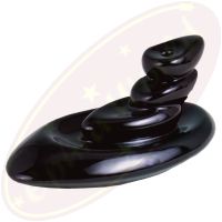 Rückflussräucherkegelgefäß vier Kieselsteine schwarz Keramik