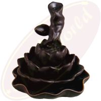 Rückflussräucherkegelbrenner Lotus groß braun Keramik