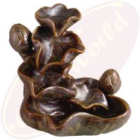 Rückflussräucherkegel-Gefäß Lotus kupferfarben Keramik