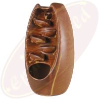 Rückflussräucherkegelgefäß 5 Stufen-Wasserfall in Vase Holzoptik braun Keramik