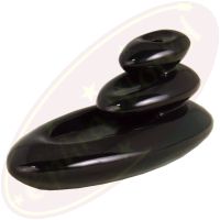 Rückflussräucherkegelgefäß drei Kieselsteine schwarz Keramik