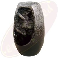 Rückflussräucherkegelgefäß 4 Stufen-Wasserfall in Vase schwarz-grau meliert Keramik