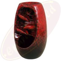 Rückflussräucherkegelgefäß 4 Stufen-Wasserfall in Vase schwarz-rot meliert Keramik