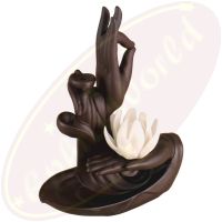 Rückflussräucherkegelhalter Hände mit Blume & Lotus