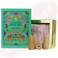 Sree Vani Golden India Backflow Cones/Rückflussräucherkegel White Sage/Weißer Salbei