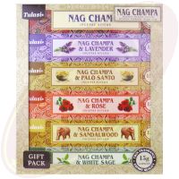 Tulasi Nag Champa Masala Räucherstäbchen Set 6x15g