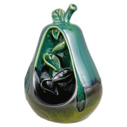 Rückfluss-Räucherkegel Gefäß Birne mit Wasserfall blau