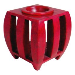 Duftlampe Pillar oriental Style 2-teilig rot marmoriert Speckstein