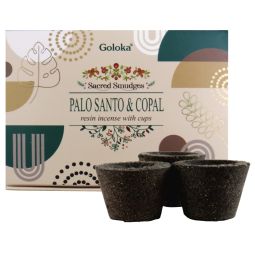 Goloka Räucherkohle-Töpfchen & Räucherharz Palo Santo & Copal