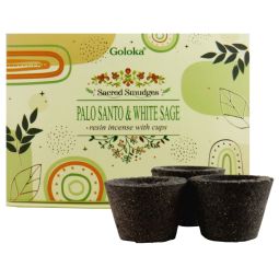 Goloka Räucherkohle-Töpfchen & Räucherharz Palo Santo & White Sage