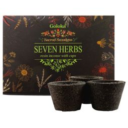 Goloka Räucherkohle-Töpfchen & Räucherharz 7 Herbs
