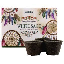 Goloka Räucherkohle-Töpfchen & Räucherharz White Sage