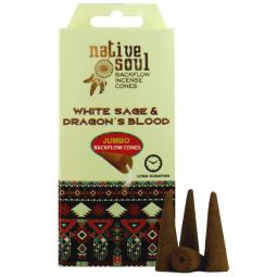 Green Tree Native Soul White Sage & Dragon`s Blood Rückflussräucherkegel/Backflow Cones