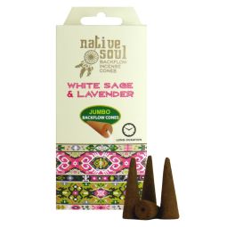 Green Tree Native Soul White Sage & Lavender Rückflussräucherkegel/Backflow Cones