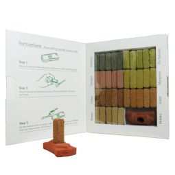 ISHOM 7 Earthy Himalaya Incienso Räucherbriketts 70 Stk. & Halter