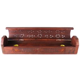 Komfort Räucherstäbchenhalterbox Lotus geschnitzt