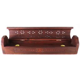 Komfort Räucherstäbchenhalter Box Pentagram geschnitzt