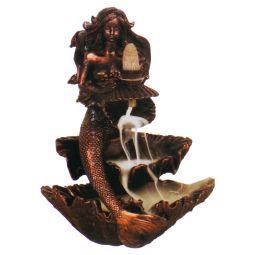 Rückfluss-Räucherkegel Gefäß Meerjungfrau Polyresin