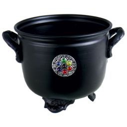 Räuchergefäß Schwarz Metal 11x9cm Symbol Flower Of Life