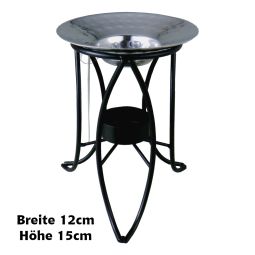Duftlampe & Räuchergefäß Eisen schwarz & Aluminium 2-teilig 12x15cm