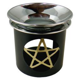Räuchergefäß & Duftlampe Pentagram-Motiv Metall 3-teilig 8x9cm