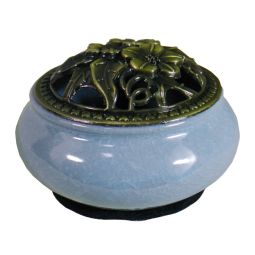 Räuchergefäß Glänzend Blau Keramik 10x6,5cm