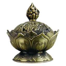 Räuchergefäß Lotus 2 teilig bronzefarben 7,8x6,9cm Metall