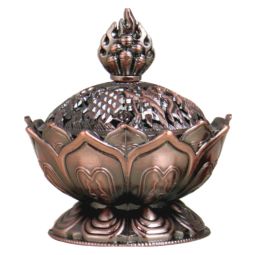 Räuchergefäß Lotus 2 teilig kupferfarben 7,8x6,9cm Metall