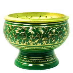 Räuchergefäß Orient Grün Messing 7,5 x 5,5 cm