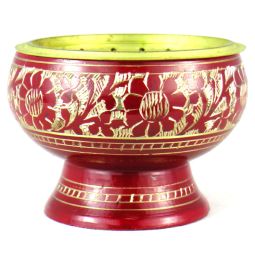 Räuchergefäß Orient Rot Messing 7,5 x 5,5 cm