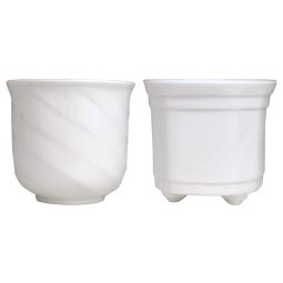 Räuchergefäße Töpfchen weiß Keramik 2er Set 7x6,5 cm