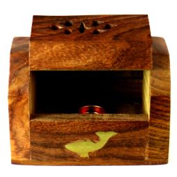 Räucherkegelbox Holz Motiv Delfin