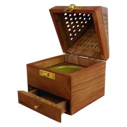 Räucherkegelbox XL Pyramide Holz mit Verschluss & großer Einlage