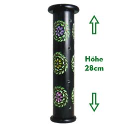 Räuchersäule/Räucherturm Speckstein Motiv Blumen 28cm