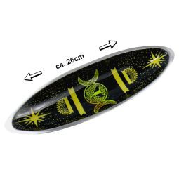 Räucherstäbchenhalter Boot Metall Mond-Motiv orange 26cm