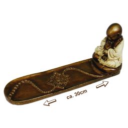 Räucherstäbchenhalter Shaolin Mönch braun 30cm Polyresin