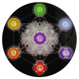 Räucherstäbchenhalterschale 7 Chakras & Metatron 10,5cm