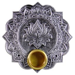 Räucherstäbchenhalter Schale Lotus rund silber
