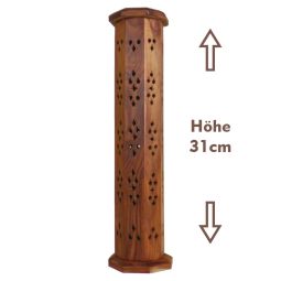 Räucherturm Mangoholz 8-eckig 2-teilig 31cm