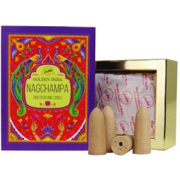 Sree Vani Golden India Backflow Cones/Rückflussräucherkegel Nagchampa