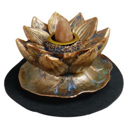 Rückflussräuchergefäß Lotus bronzefarben