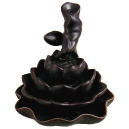 Rückflussräucherkegelbrenner Lotus groß braun Keramik