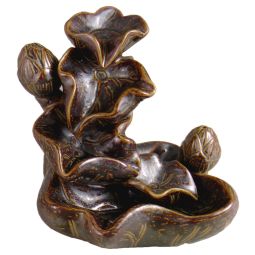 Rückflussräucherkegel-Gefäß Lotus kupferfarben Keramik