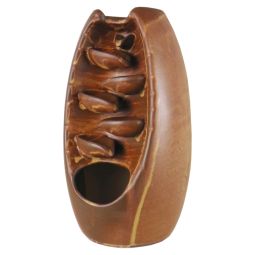 Rückflussräucherkegelgefäß 5 Stufen-Wasserfall in Vase Holzoptik braun Keramik