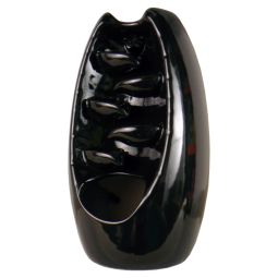 Rückflussräucherkegelgefäß 5 Stufen-Wasserfall in Vase schwarz Keramik