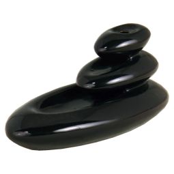 Rückflussräucherkegelgefäß drei Kieselsteine schwarz Keramik