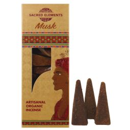Sacred Elements Jumbo Organic Räucherkegel Musk/Moschus