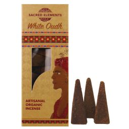 Sacred Elements Jumbo Organic Räucherkegel White Oudh