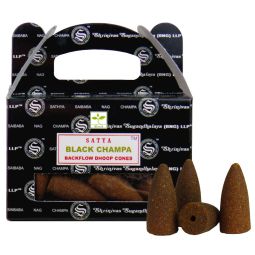 Satya Black Champa Backflow Cones/Rückflussräucherkegel (BNG) LLP
