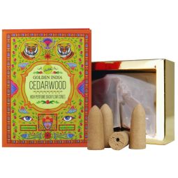 Sree Vani Golden India Backflow Cones/Rückflussräucherkegel Cedarwood